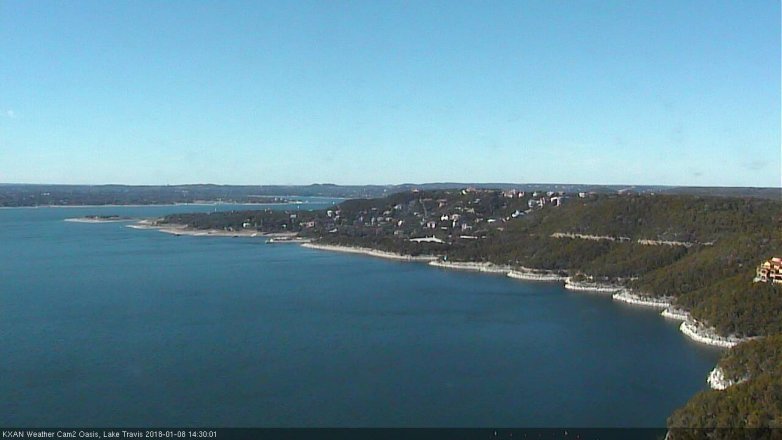 Lake Travis webcam, January 8, 2018 1:55 PM CT