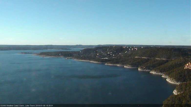 Lake Travis webcam, January 8, 2018 3:45 PM CT