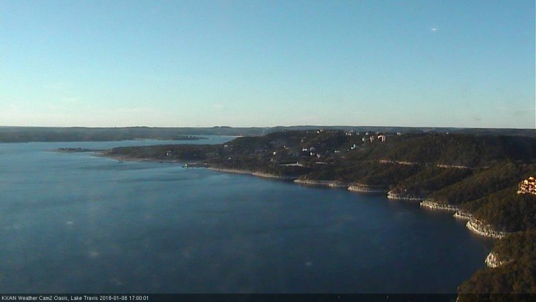 Lake Travis webcam, January 8, 2018 4:05 PM CT