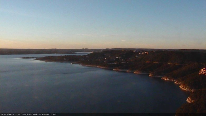 Lake Travis webcam, January 8, 2018 4:55 PM CT