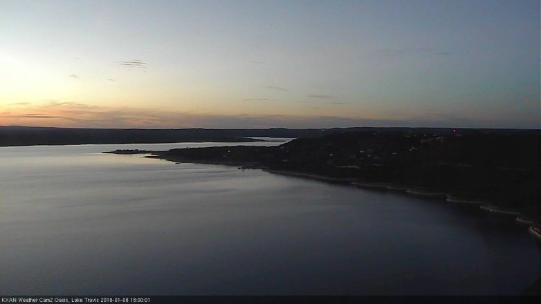 Lake Travis webcam, January 8, 2018 5:30 PM CT
