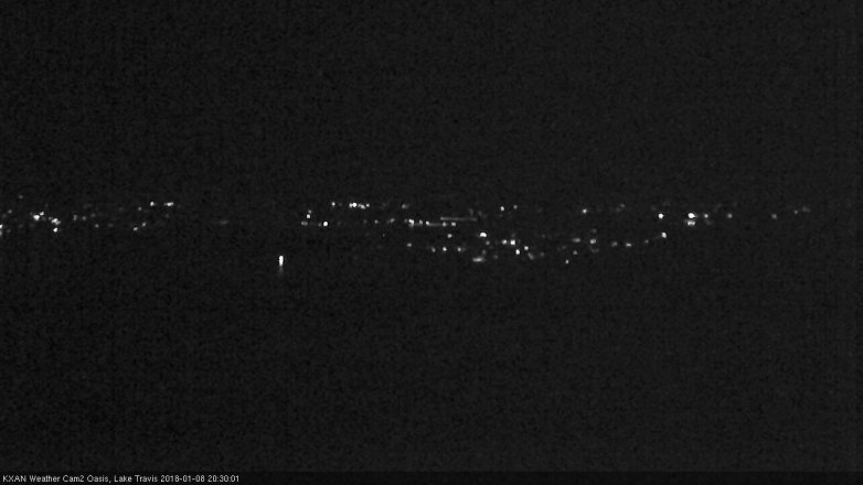 Lake Travis webcam, January 8, 2018 8:00 PM CT