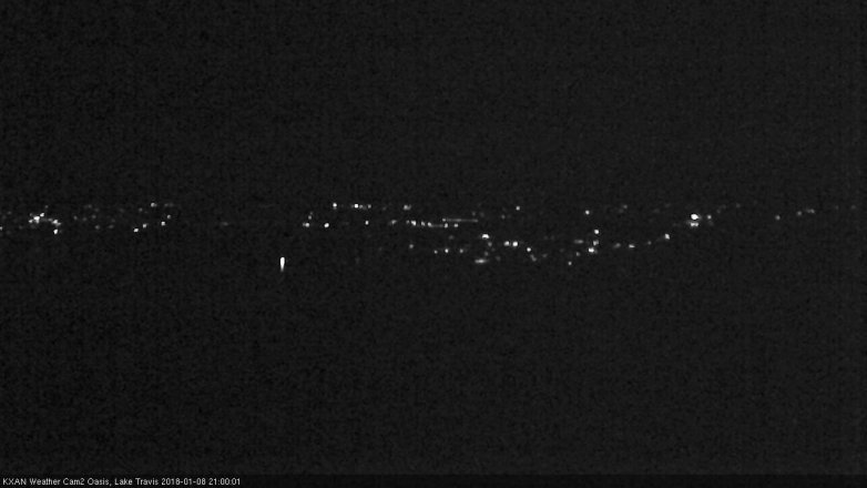 Lake Travis webcam, January 8, 2018 8:20 PM CT