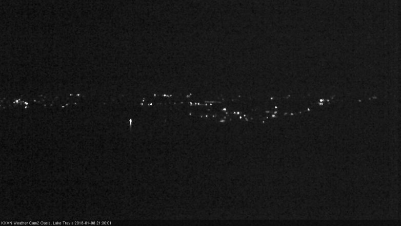 Lake Travis webcam, January 8, 2018 8:40 PM CT