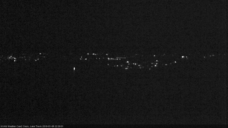 Lake Travis webcam, January 8, 2018 9:50 PM CT