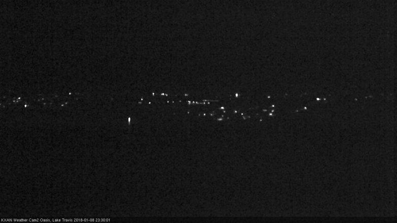 Lake Travis webcam, January 8, 2018 10:55 PM CT