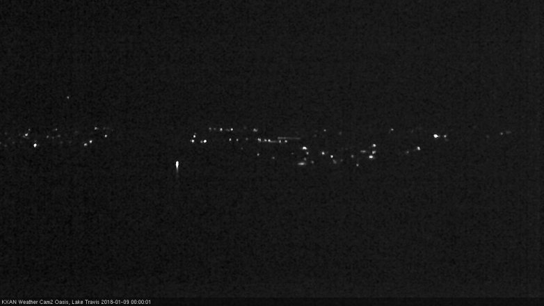 Lake Travis webcam, January 8, 2018 11:10 PM CT