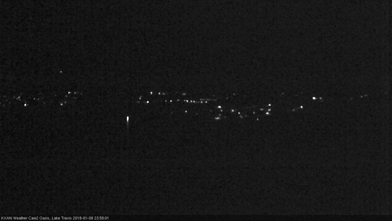 Lake Travis webcam, January 8, 2018 11:20 PM CT