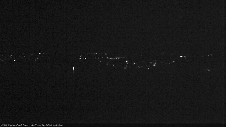Lake Travis webcam, January 8, 2018 11:35 PM CT