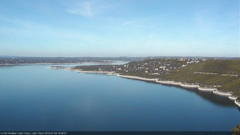 Lake Travis webcam, January 9, 2018 9:30 AM CT