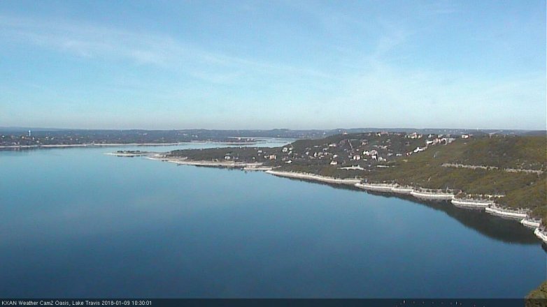 Lake Travis webcam, January 9, 2018 9:45 AM CT