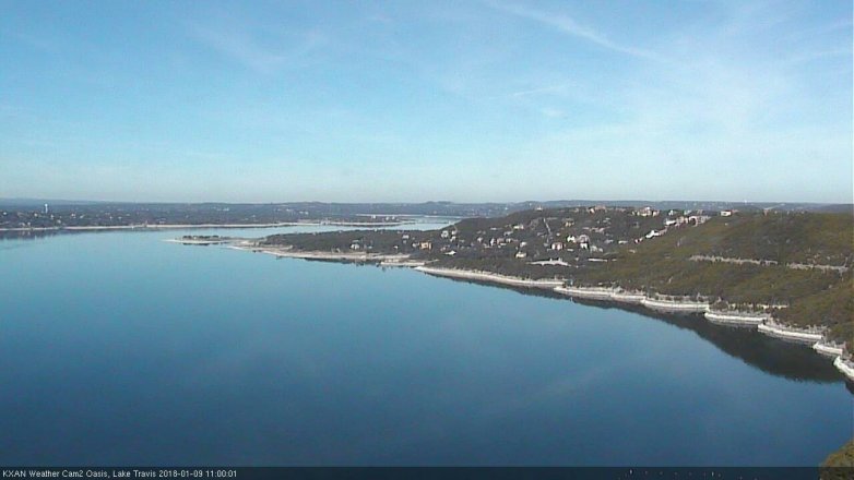 Lake Travis webcam, January 9, 2018 10:05 AM CT