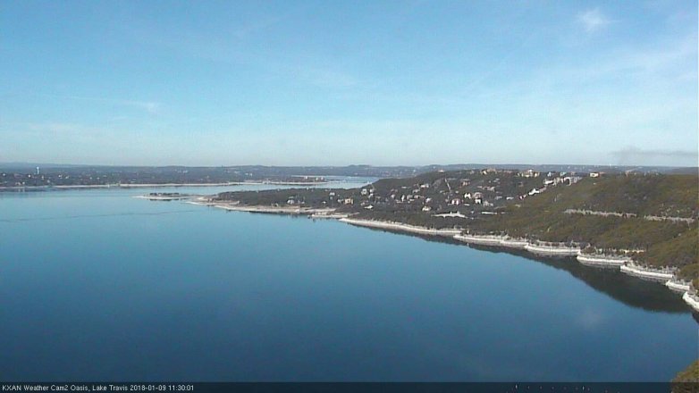 Lake Travis webcam, January 9, 2018 11:00 AM CT