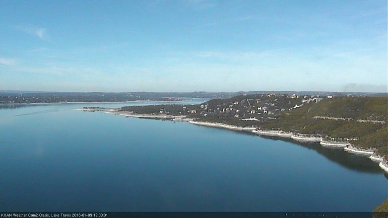 Lake Travis webcam, January 9, 2018 11:10 AM CT