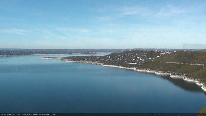 Lake Travis webcam, January 9, 2018 12:00 PM CT