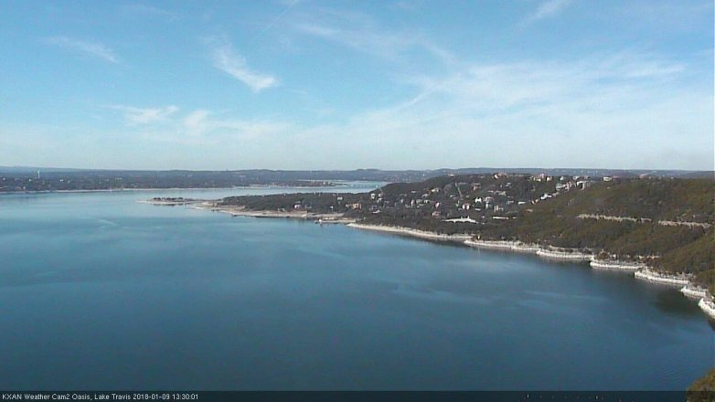 Lake Travis webcam, January 9, 2018 12:40 PM CT