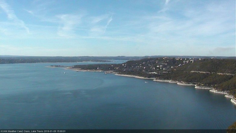 Lake Travis webcam, January 9, 2018 2:25 PM CT