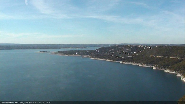 Lake Travis webcam, January 9, 2018 2:45 PM CT