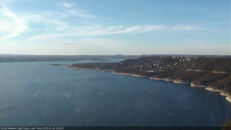 Lake Travis webcam, January 9, 2018 3:35 PM CT