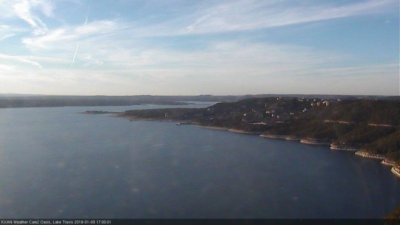Lake Travis webcam, January 9, 2018 4:10 PM CT