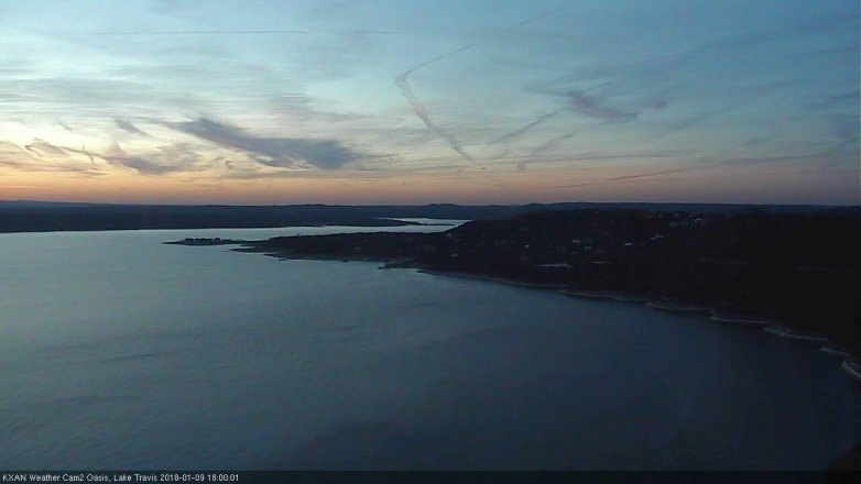 Lake Travis webcam, January 9, 2018 5:20 PM CT
