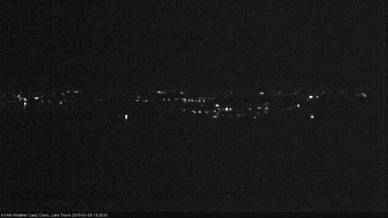 Lake Travis webcam, January 9, 2018 6:40 PM CT