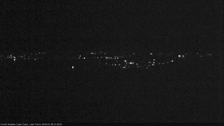Lake Travis webcam, January 9, 2018 8:05 PM CT