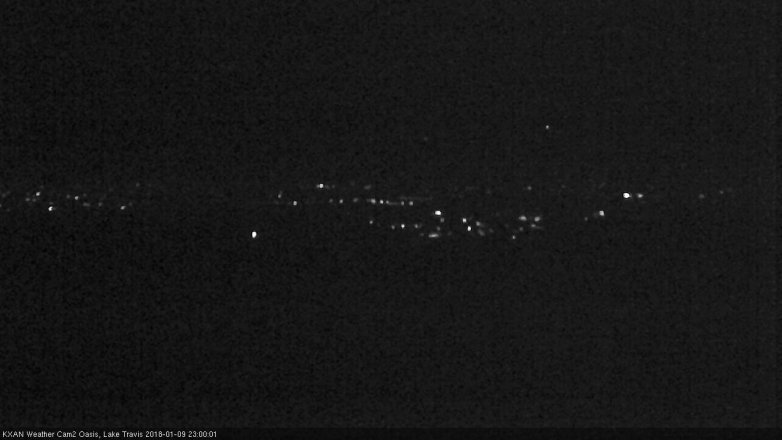 Lake Travis webcam, January 9, 2018 10:05 PM CT