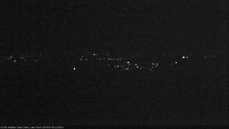 Lake Travis webcam, January 9, 2018 10:50 PM CT