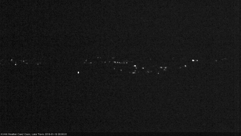 Lake Travis webcam, January 9, 2018 11:10 PM CT
