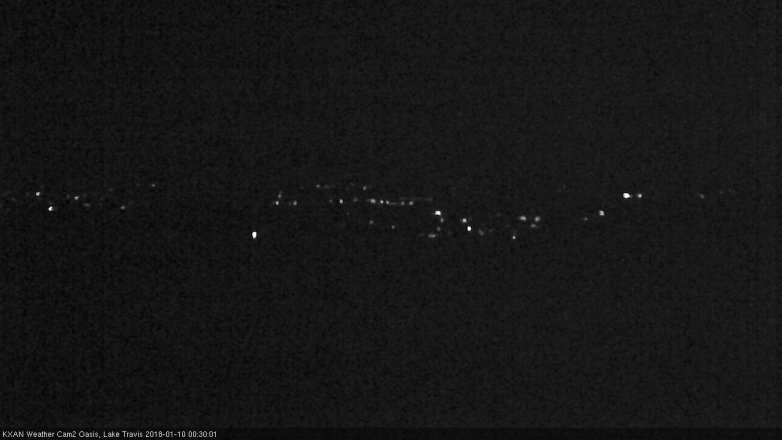 Lake Travis webcam, January 9, 2018 11:45 PM CT