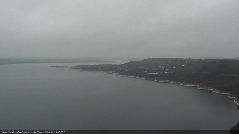 Lake Travis webcam, January 10, 2018 9:00 AM CT