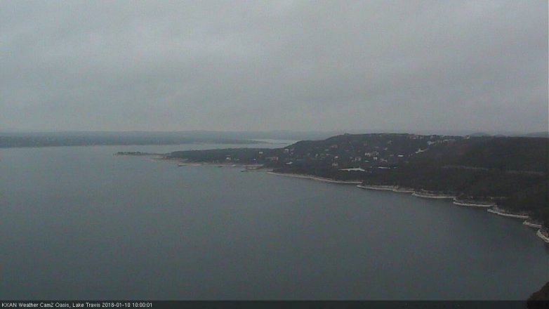 Lake Travis webcam, January 10, 2018 9:15 AM CT