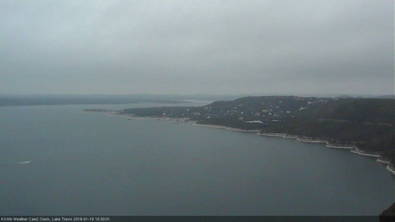 Lake Travis webcam, January 10, 2018 9:50 AM CT