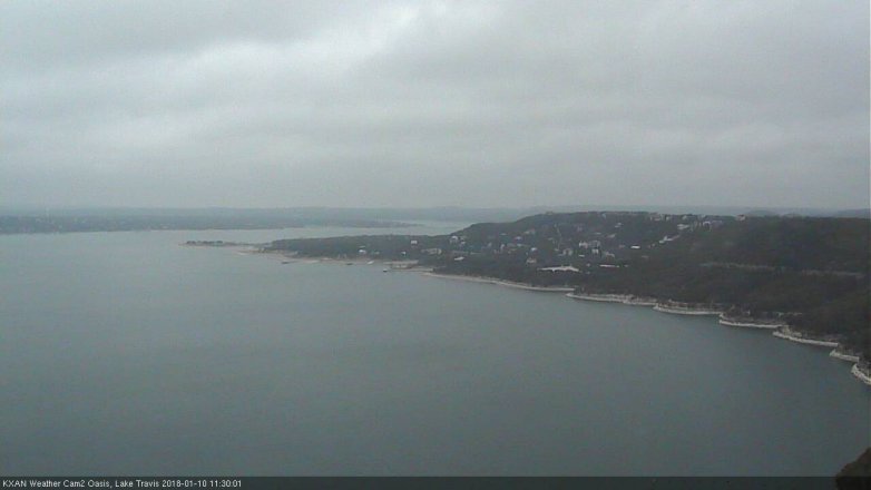 Lake Travis webcam, January 10, 2018 10:40 AM CT
