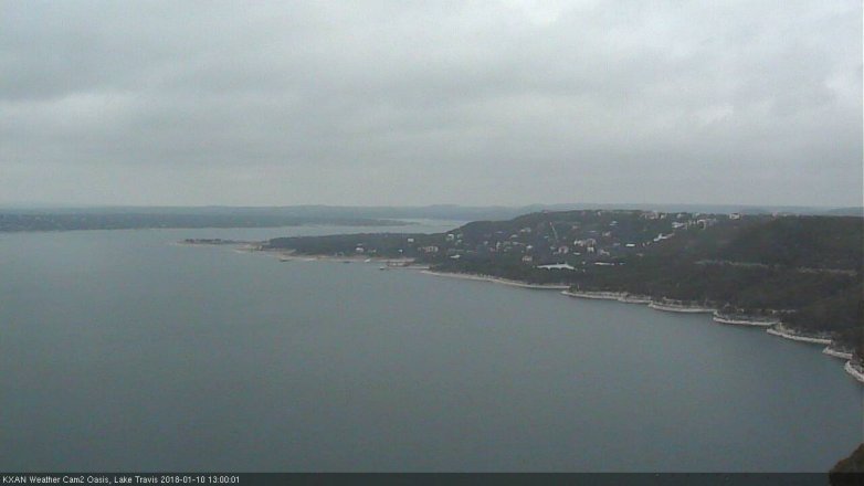 Lake Travis webcam, January 10, 2018 12:30 PM CT