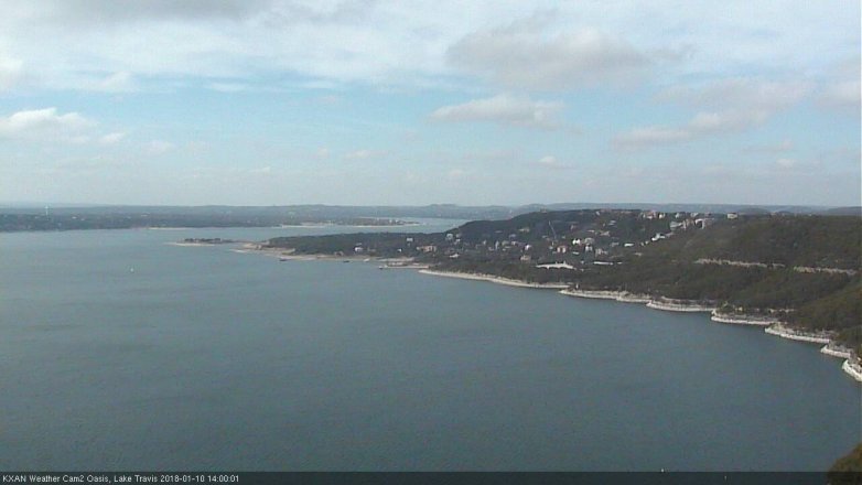 Lake Travis webcam, January 10, 2018 1:10 PM CT