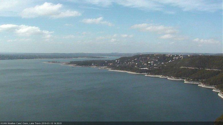 Lake Travis webcam, January 10, 2018 1:45 PM CT