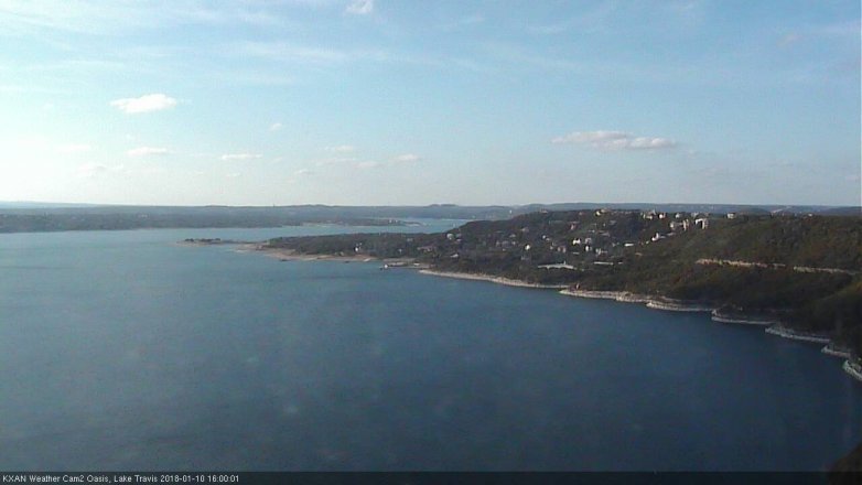 Lake Travis webcam, January 10, 2018 3:10 PM CT