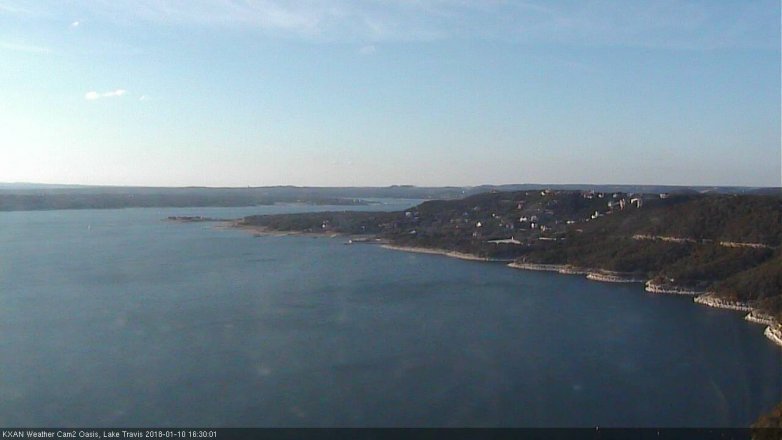 Lake Travis webcam, January 10, 2018 3:45 PM CT