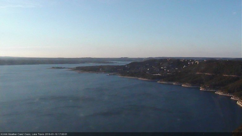 Lake Travis webcam, January 10, 2018 4:15 PM CT