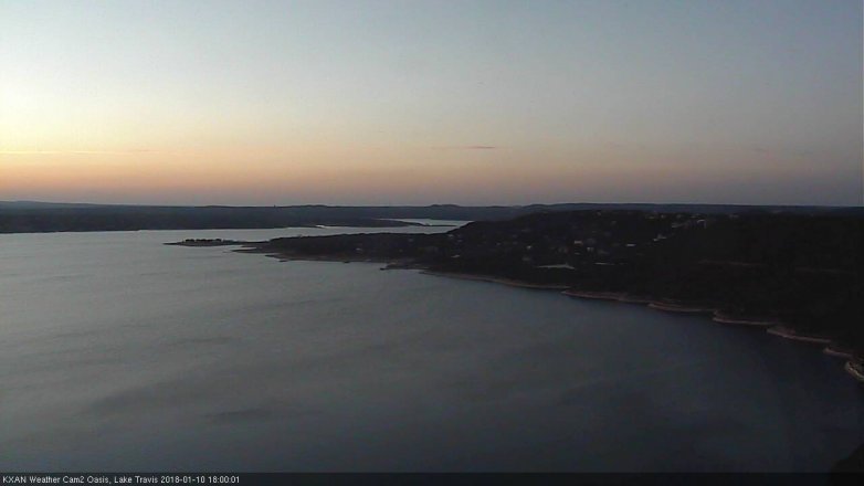 Lake Travis webcam, January 10, 2018 5:20 PM CT