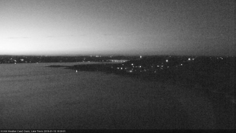 Lake Travis webcam, January 10, 2018 5:45 PM CT