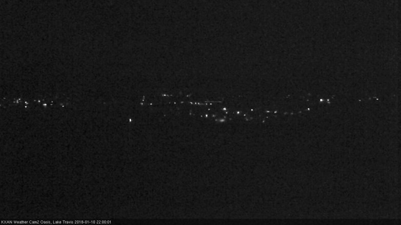 Lake Travis webcam, January 10, 2018 9:15 PM CT