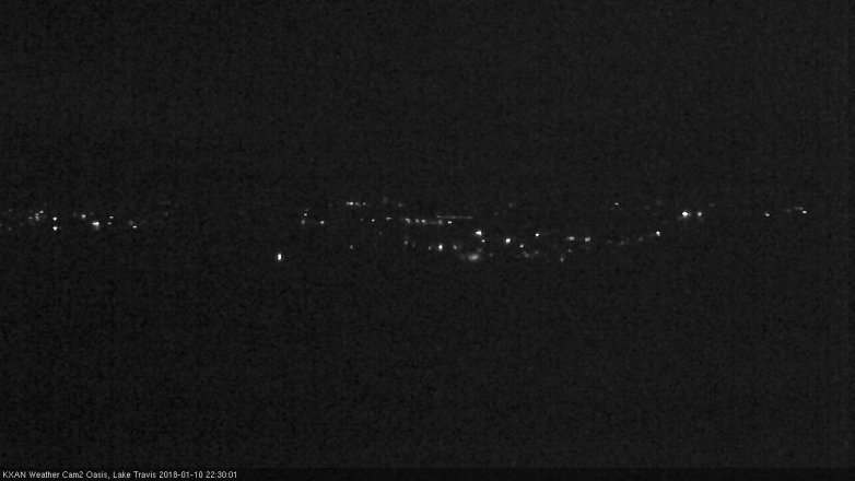 Lake Travis webcam, January 10, 2018 9:40 PM CT