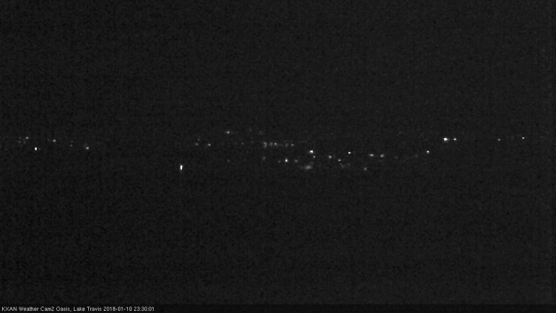 Lake Travis webcam, January 10, 2018 11:00 PM CT
