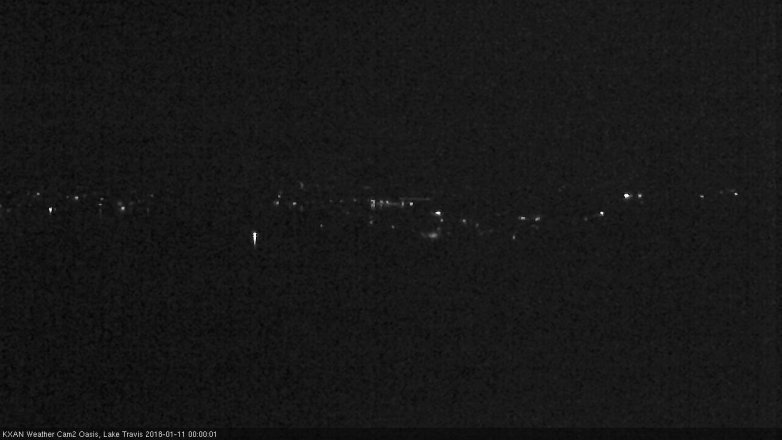 Lake Travis webcam, January 10, 2018 11:30 PM CT