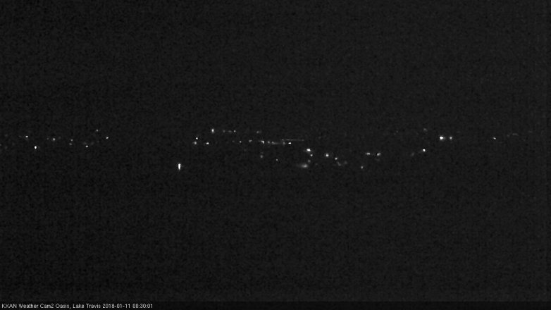 Lake Travis webcam, January 10, 2018 11:35 PM CT
