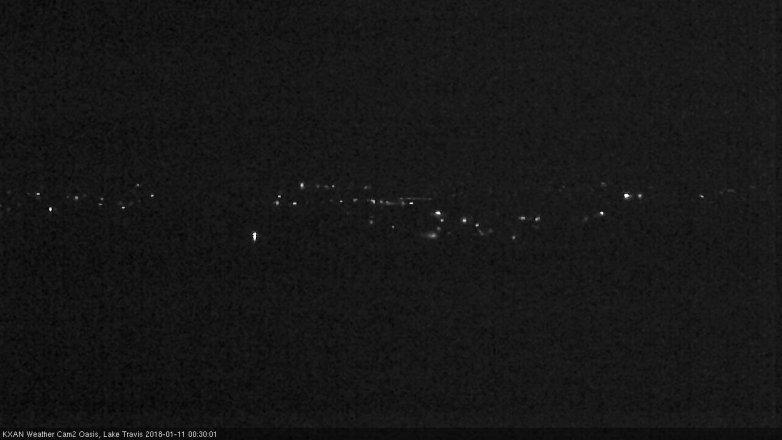 Lake Travis webcam, January 10, 2018 12:00 AM CT