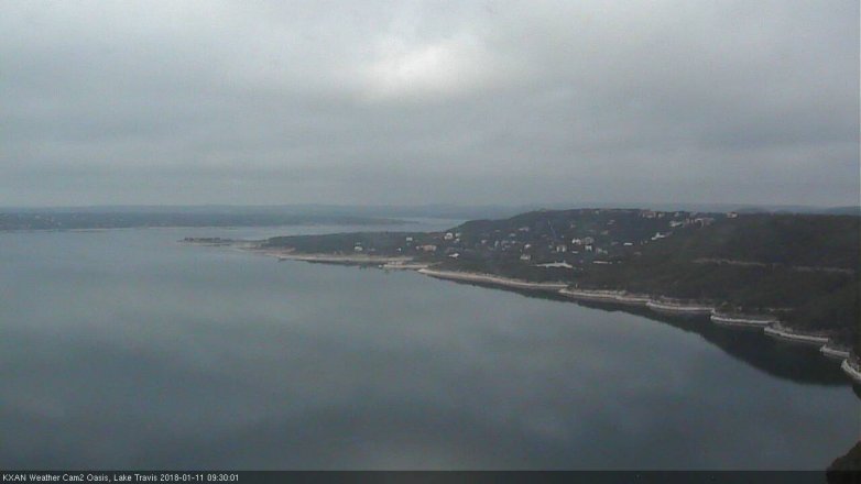 Lake Travis webcam, January 11, 2018 9:00 AM CT